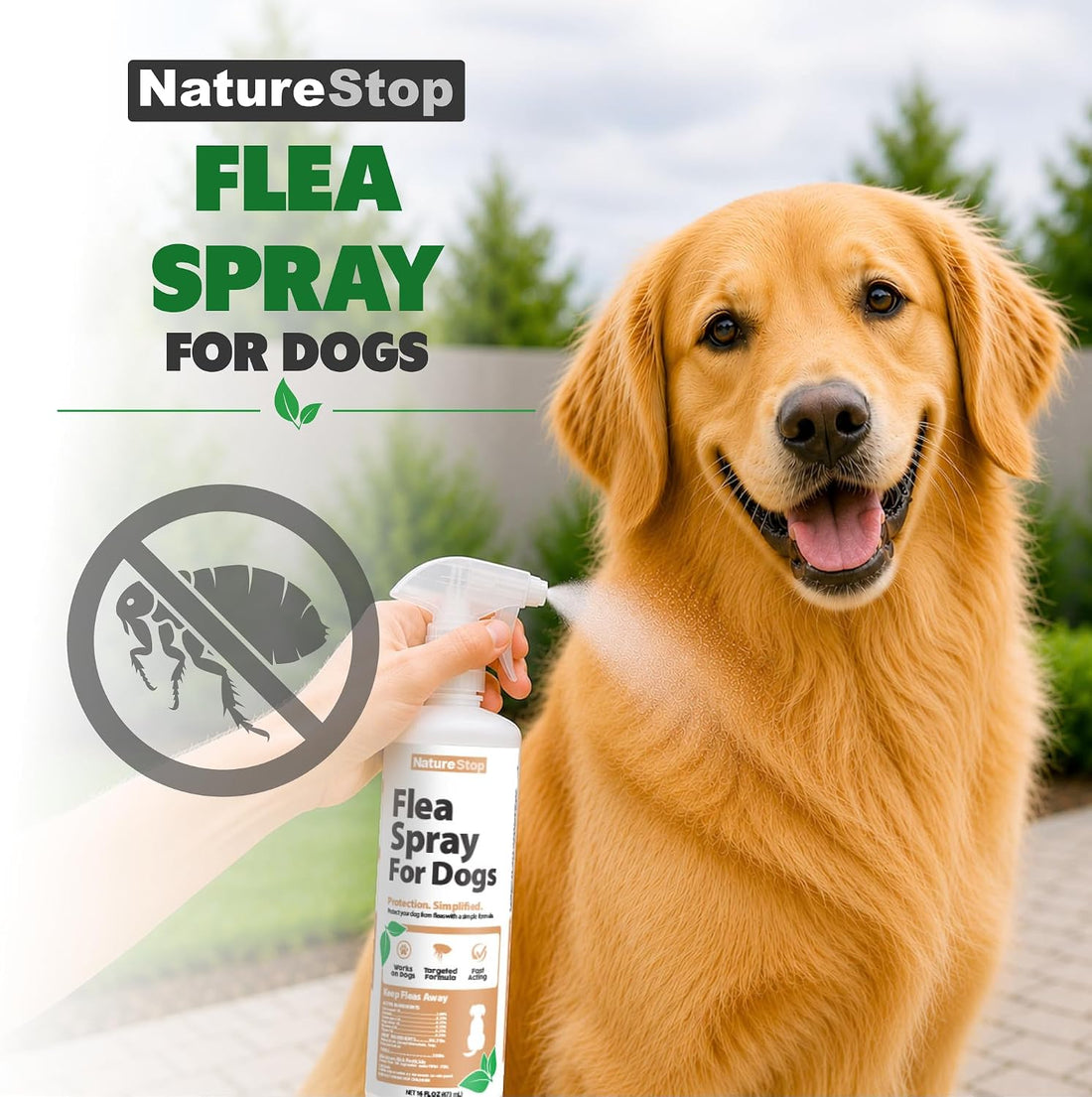 NatureStop Flea Spray for Dogs (16oz)