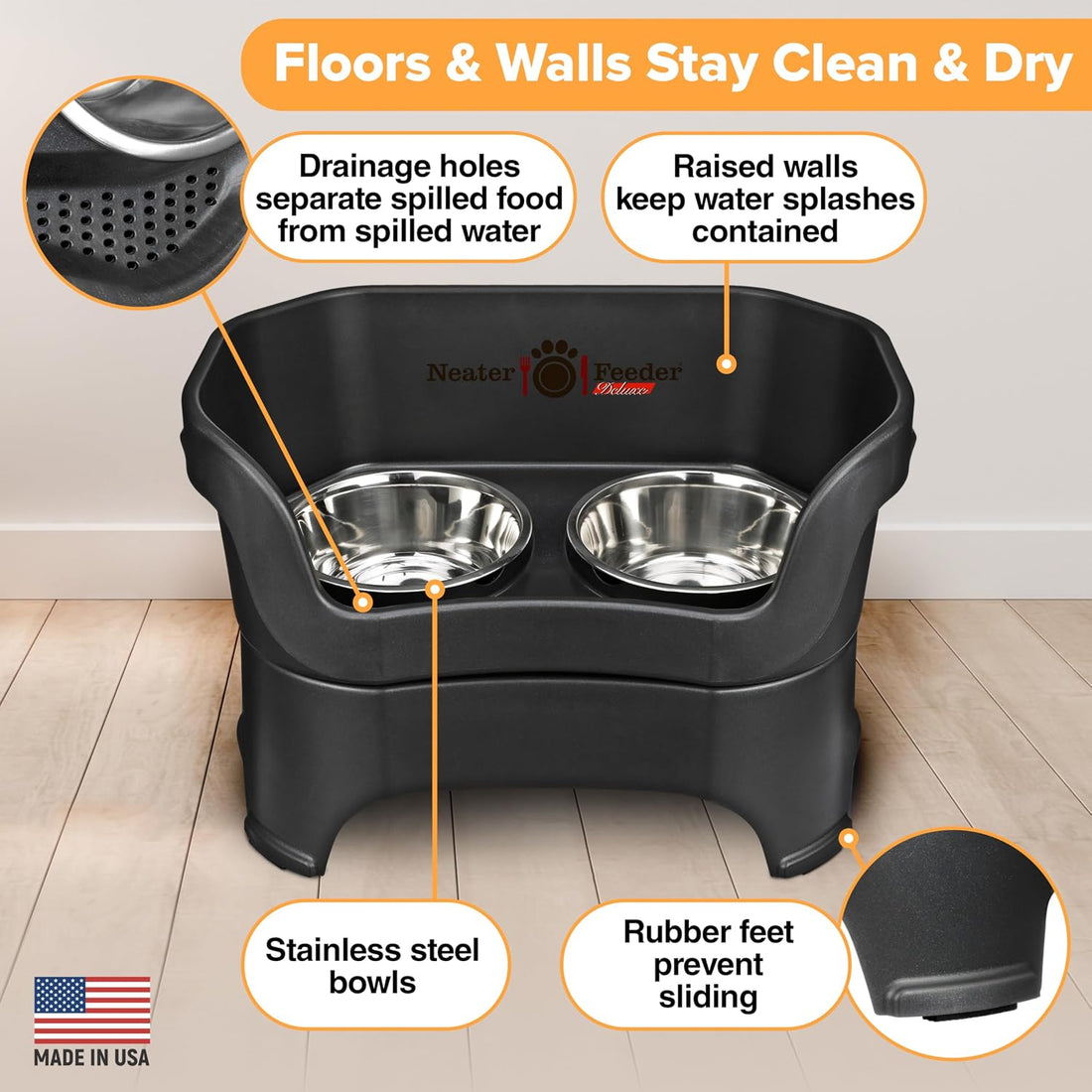 Neater Pet Brands Neater Feeder Deluxe Mess Proof Dog Bowls Elevated