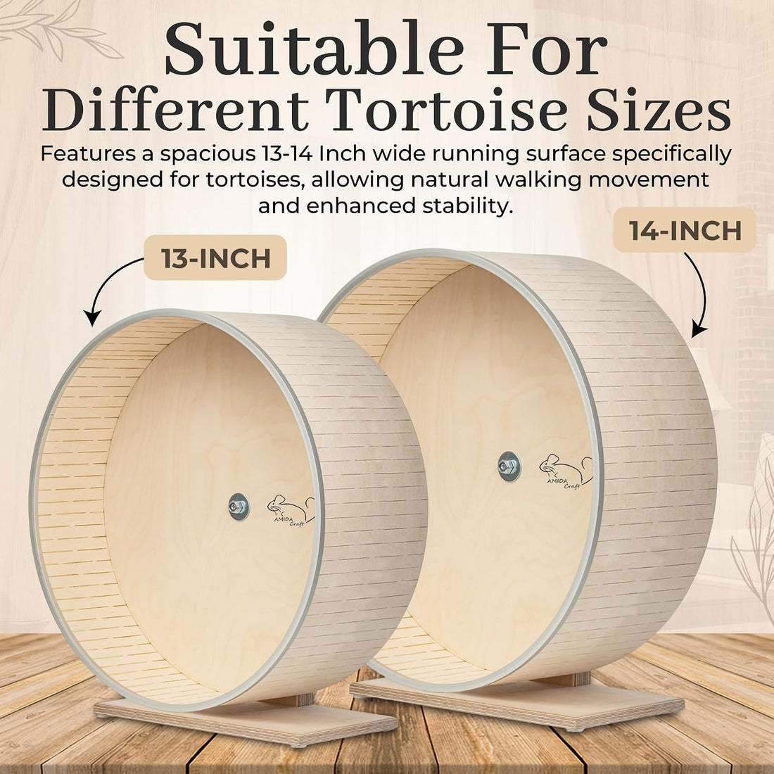 Exercise Wheel for Tortoises, Extra-Wide 15 cm Running Surface