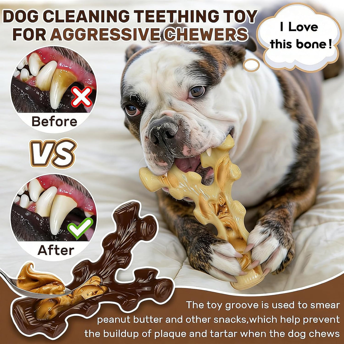 Indestructible Dog Chew Toys for Aggressive Chewers,2 Pack Tough