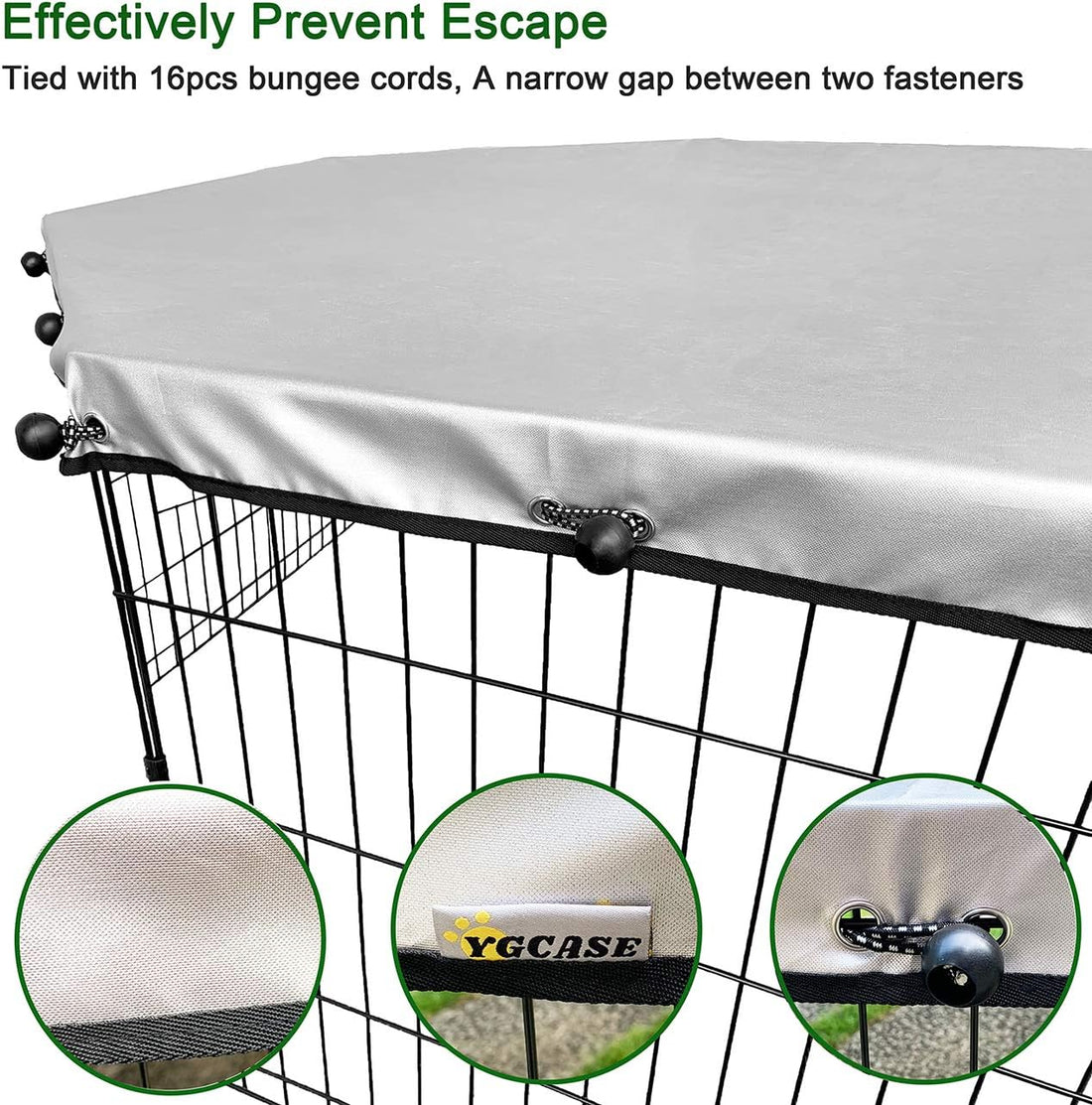 Universal Dog Playpen Cover with Sun/Rain Proof Top