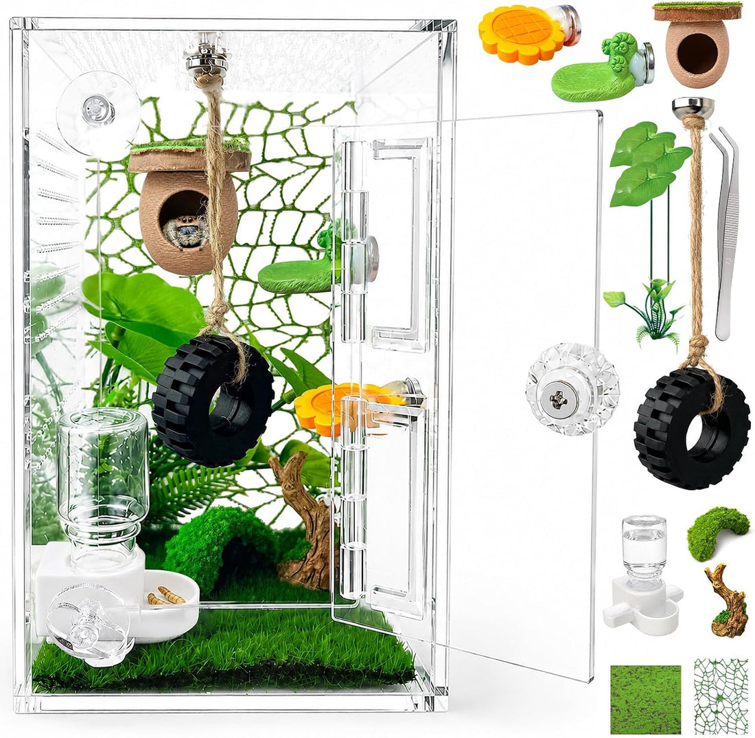 Jumping Spider Enclosure Accessories Kit,Transparent Spider