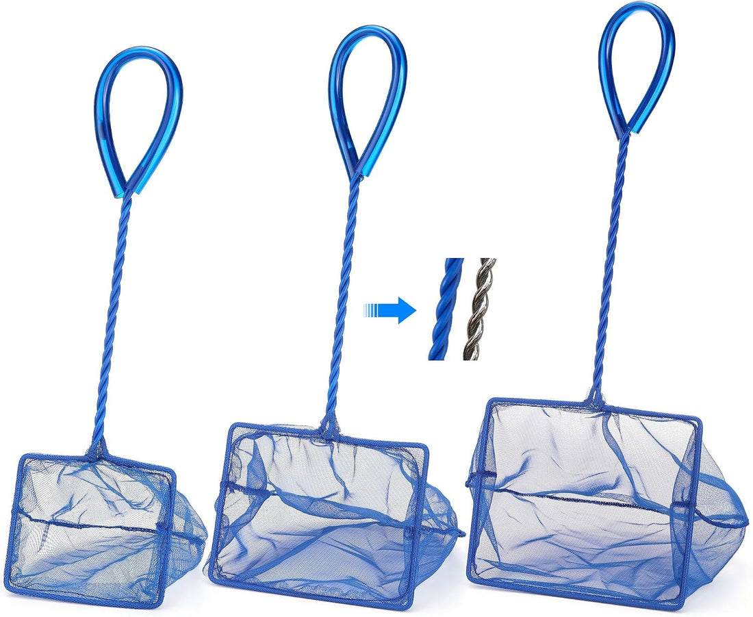 3 Aquarium Fish Net Fine Mesh Quick Catch Skimmer 4/5/6 Inch