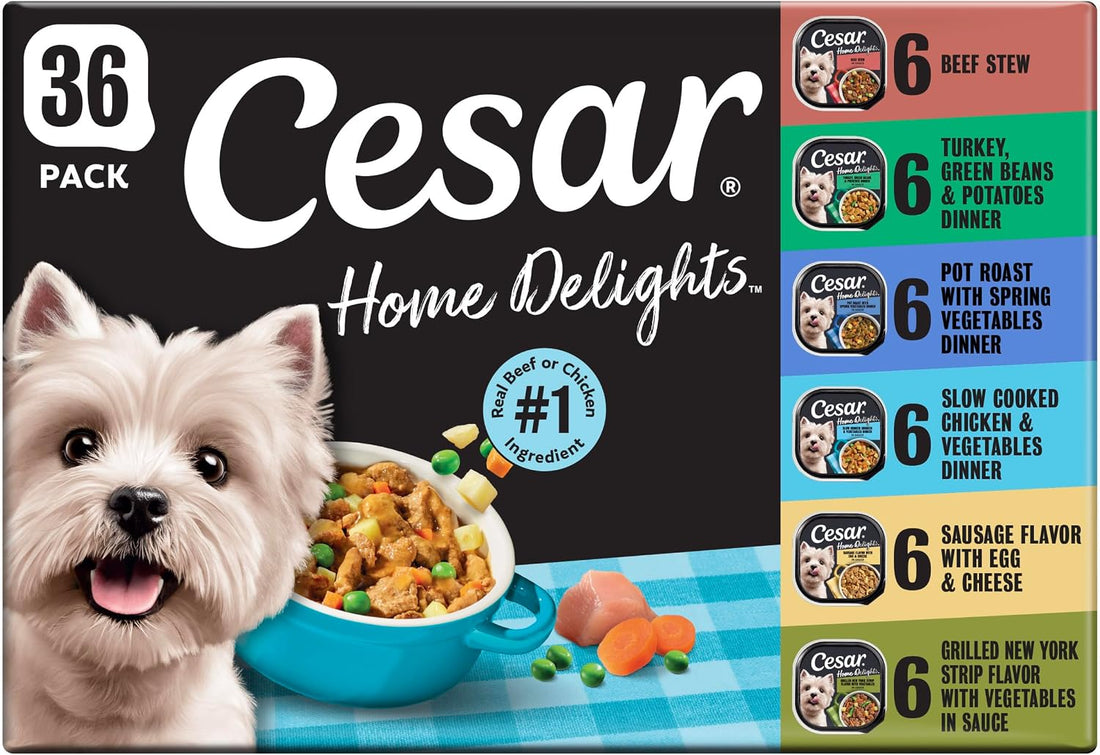 Cesar Home Delights Adult Wet Dog Food,Pot Roast with Spring
