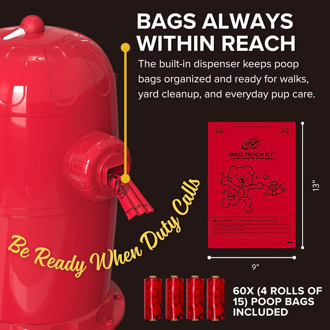 Red Rocket Doggy Twist'R Small Waste Disposal System