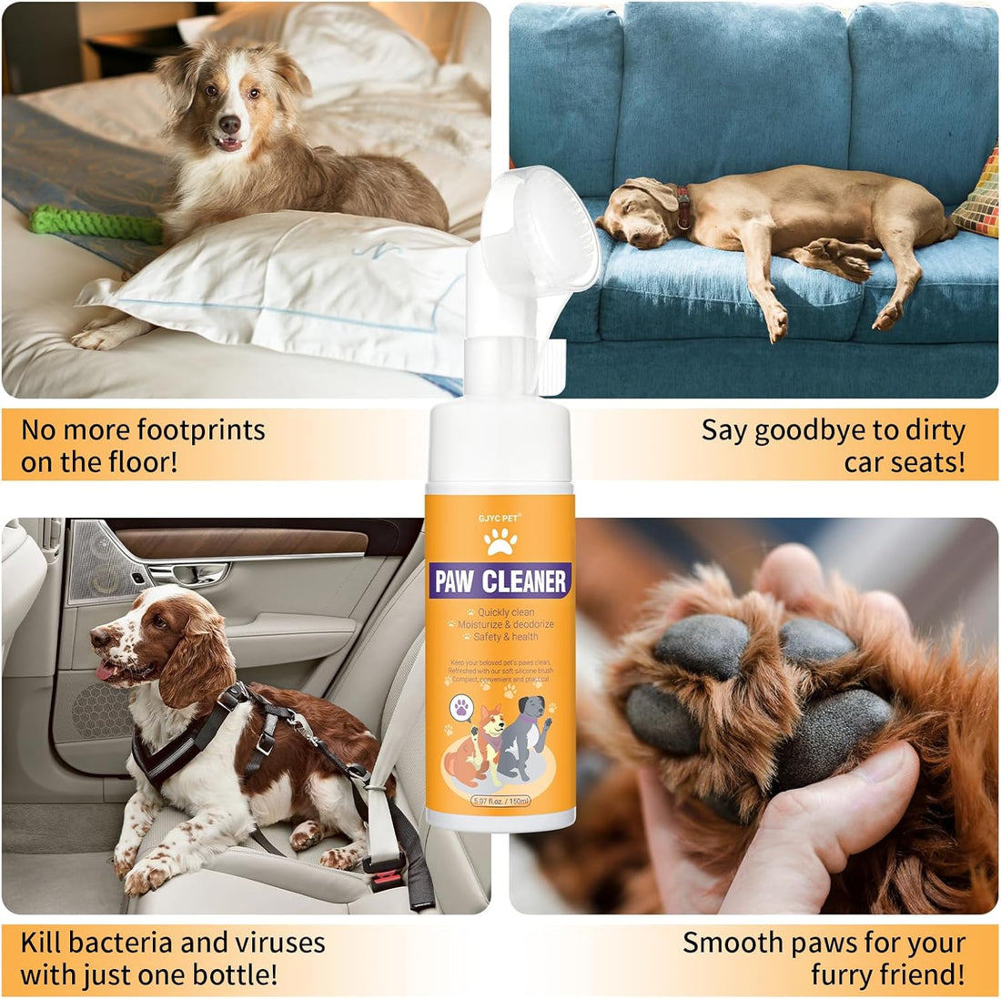 GJYC PET Paw Cleaner for Dogs and Cats,Magic Foam