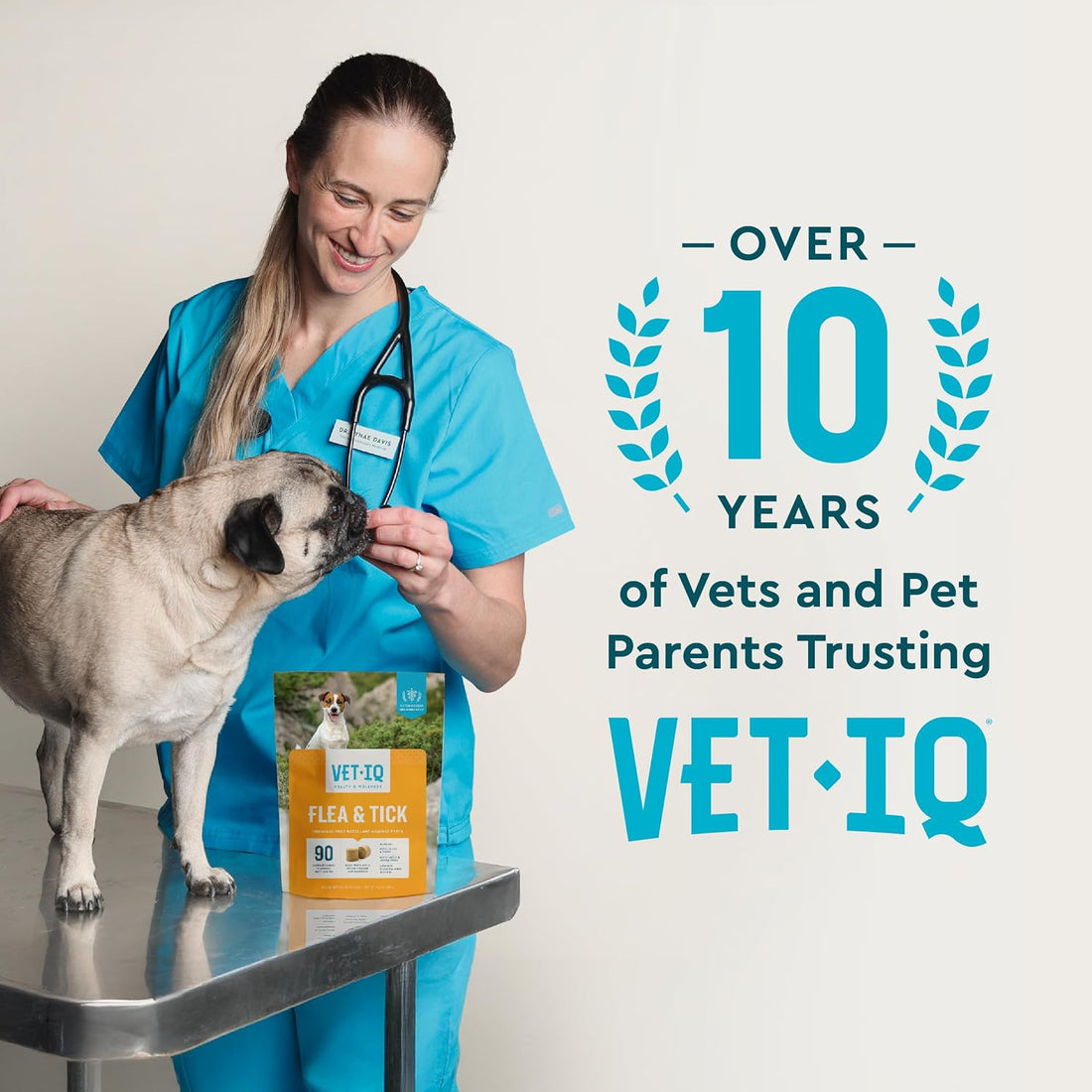 VetIQ Flea & Tick Support for Dogs, Flea and Tick Chewable