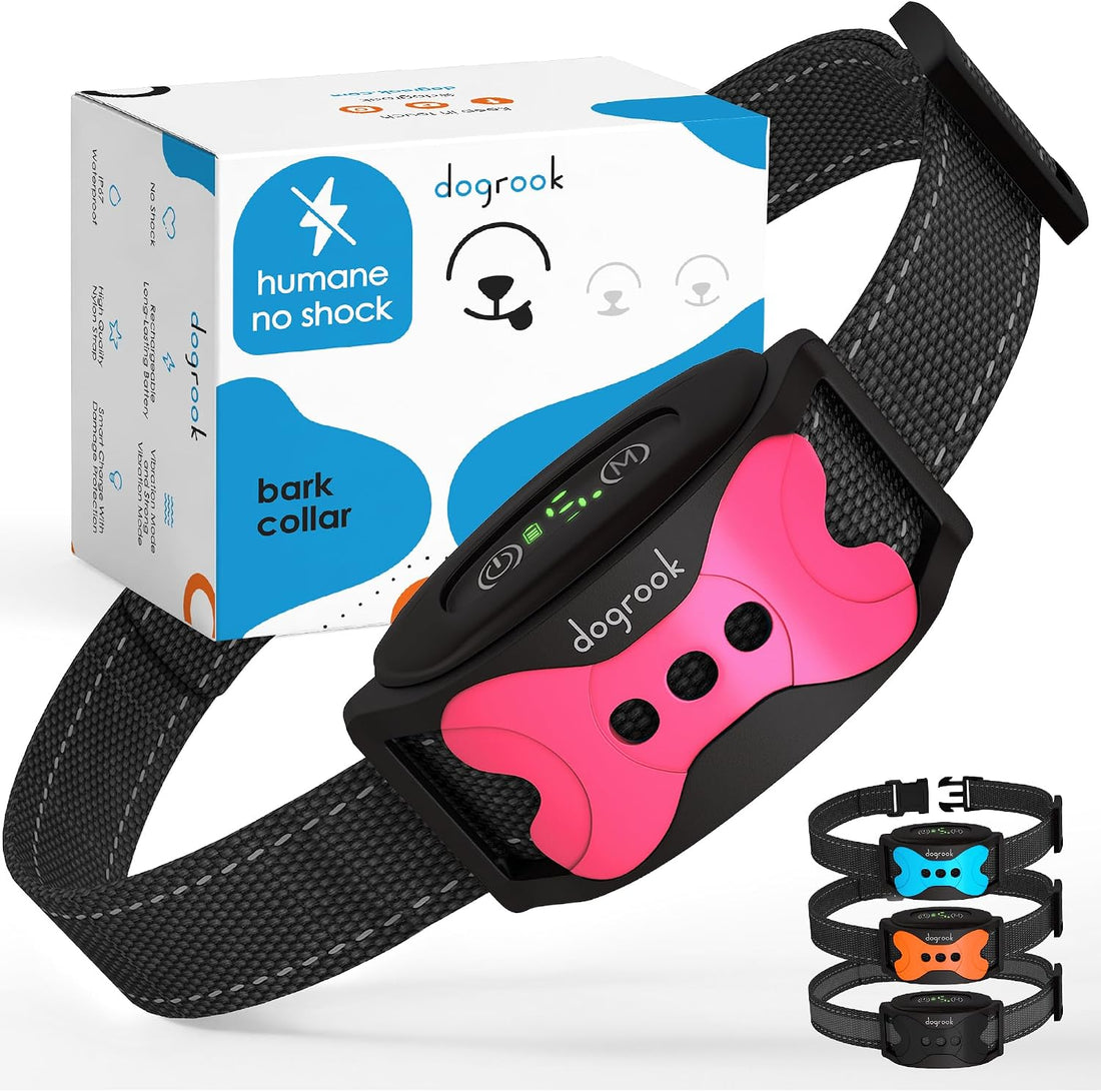Dogrook Humane No Shock Rechargable Beep & Vibration Bark Collar