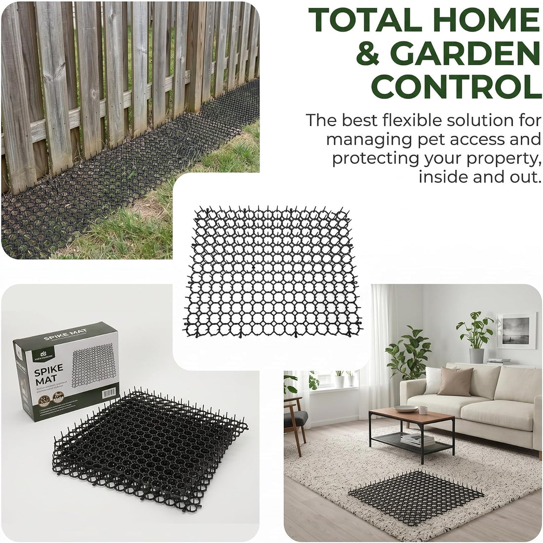 10 Pack Large Scat Mat for Dogs Heavy Duty PP Spike Pet Deterrent