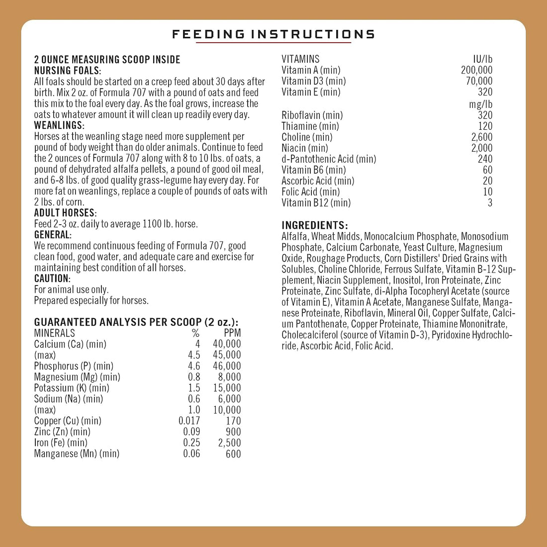 Formula 707 Daily Essentials Ration Balancer, 12 lb, 96 Servings