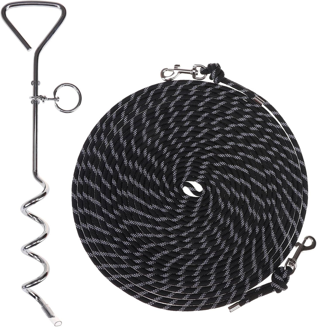 PUPTECK Reflective Long Cat Leash Pet Tie Out Spiral Stake
