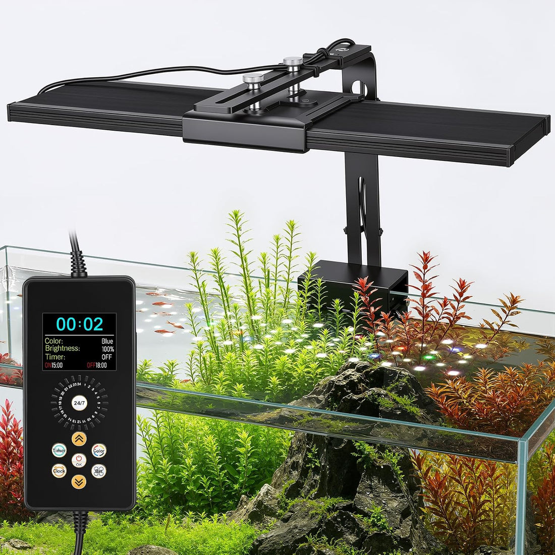 fishkeeper Clip on Aquarium Light for Plants, 6 Row LED Brightness