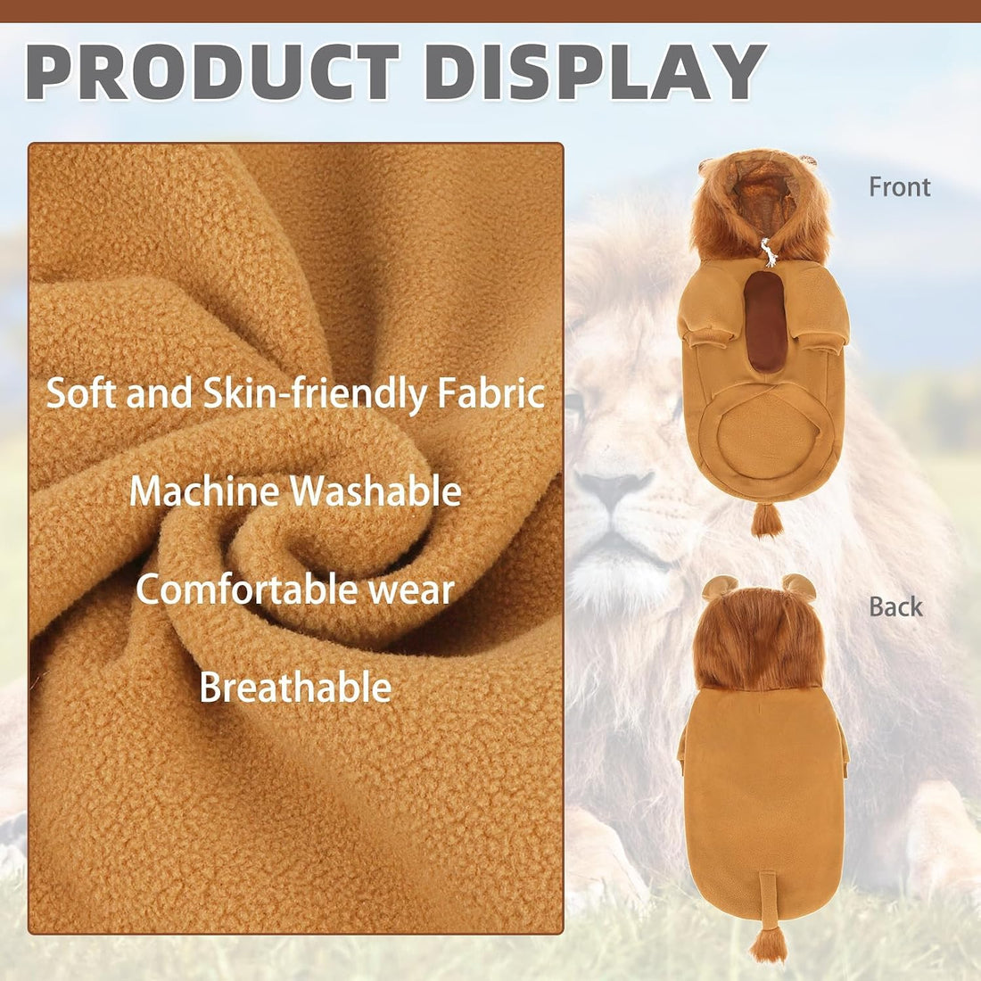 KOOLTAIL Dog Lion Mane Costume Clothes