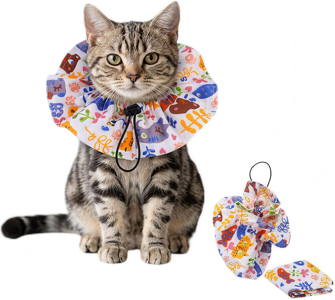 Soft Cat Recovery Collar, Adjustable Pet Cone Alternative for Cats