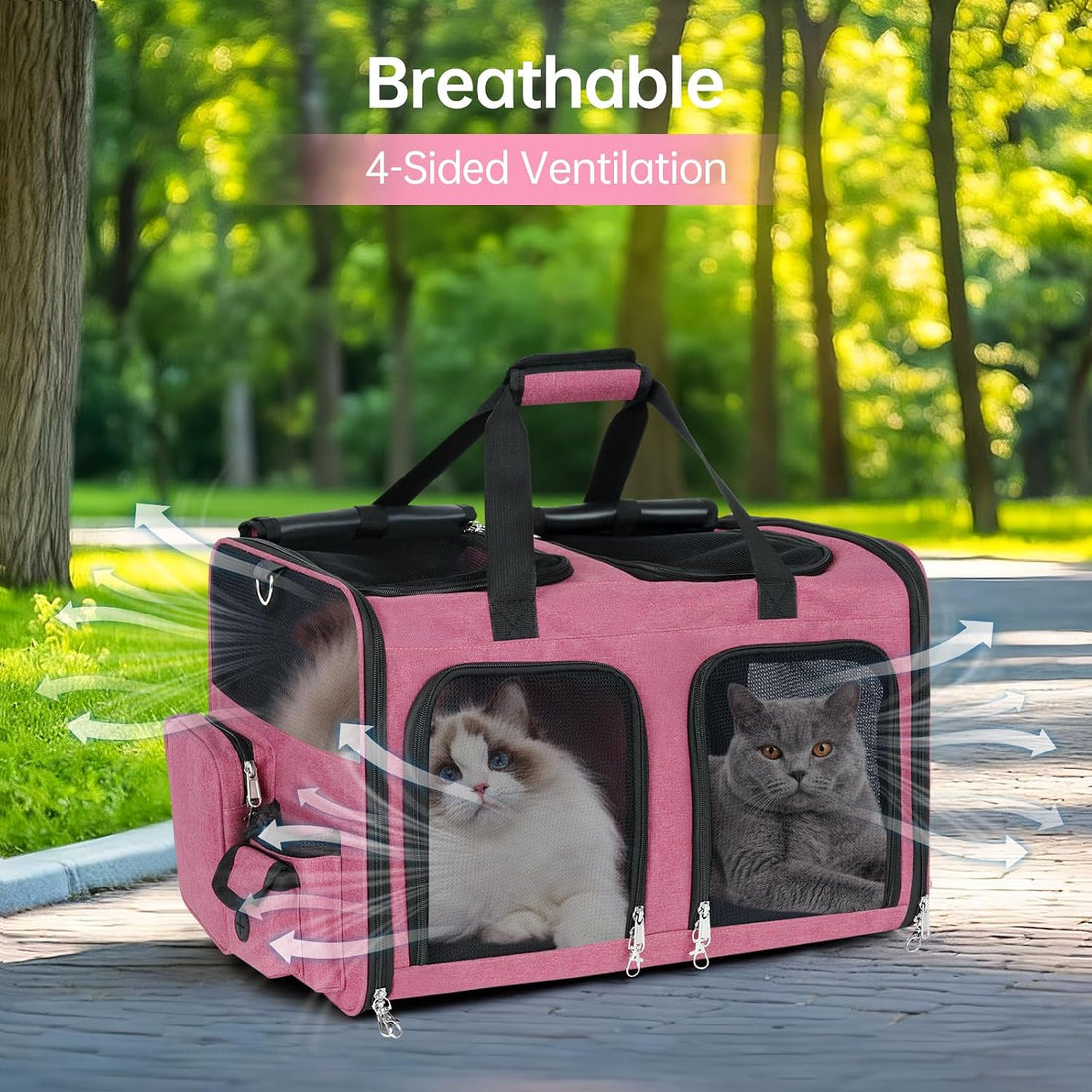Cat Carrier for 2 Cats Double Pet Carrier Extra Large Green 2026