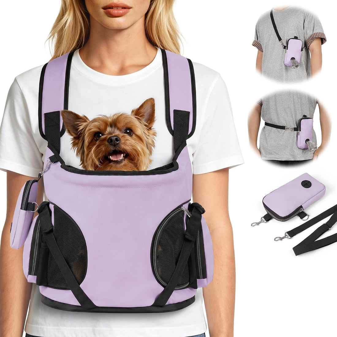 YUDODO 7-15 lbs Dog Front Carrier Backpack, Pet Front Facing Carrier