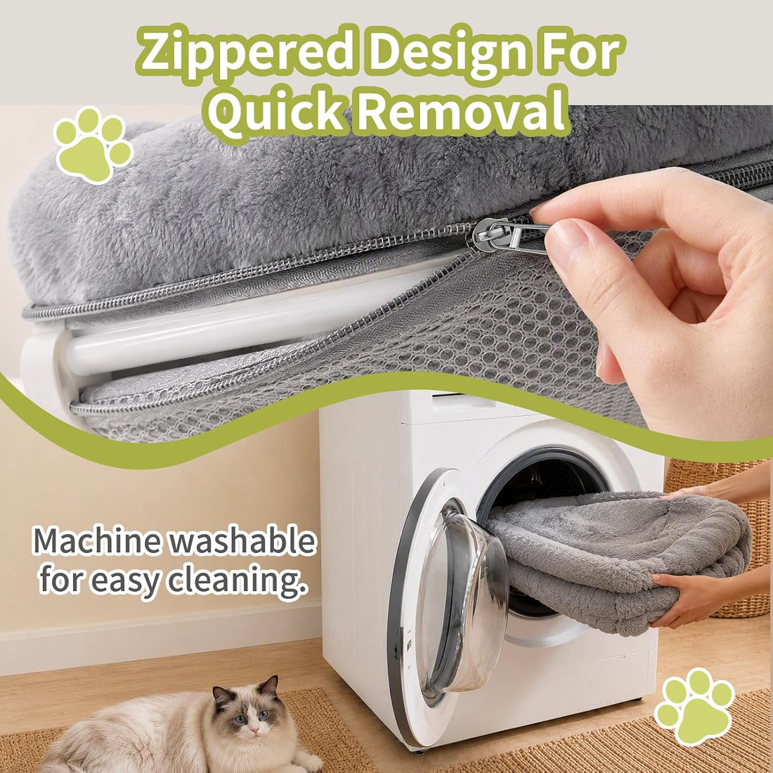 Foldable Cat Window Perch, Cordless Hammock for Large Cats