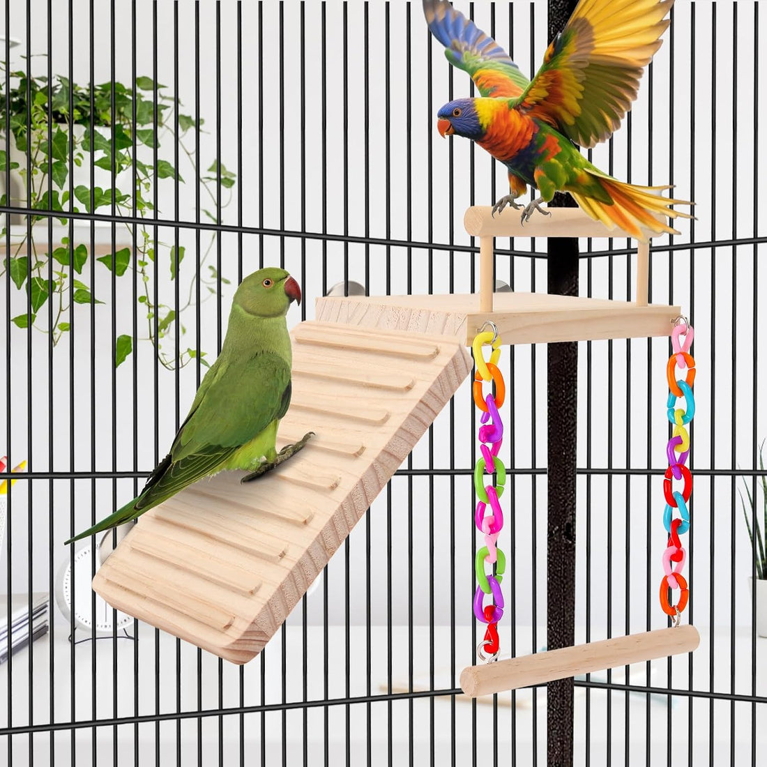Kyouki Bird Perch Bird Cage Accessories Platform Swing