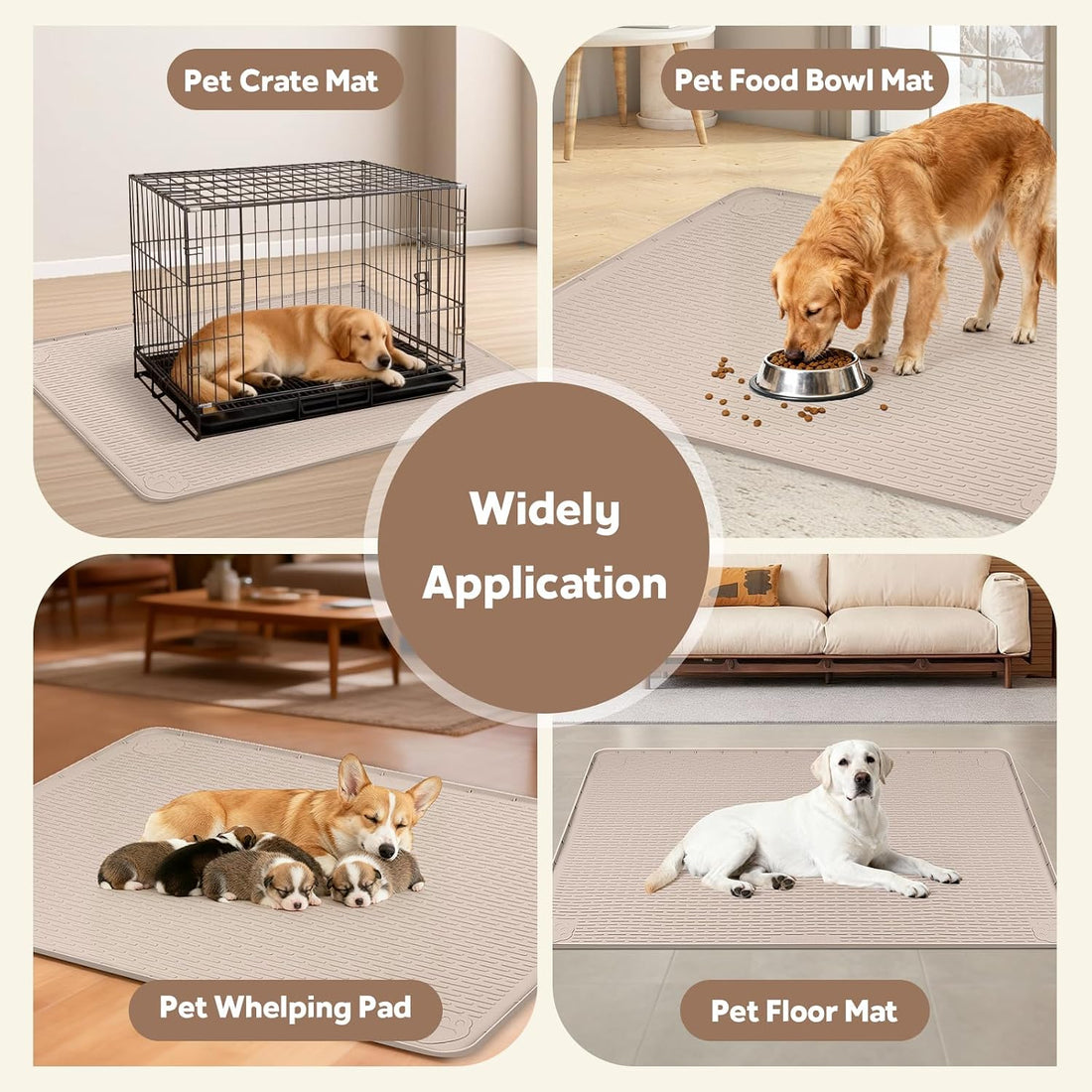 Silicone Dog Crate Mat 40"x 28" Under Dog Crate Kennel Pad Mat