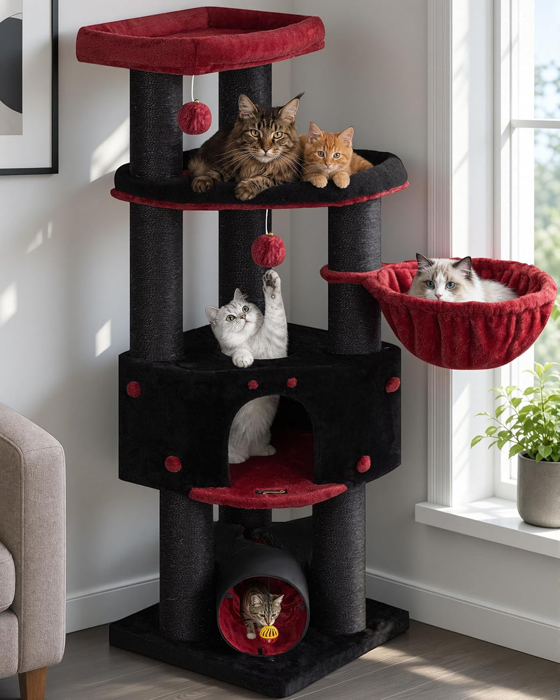 Heavy Duty Large Cat Tree Tower, Extra Wide Cat Scratching Posts