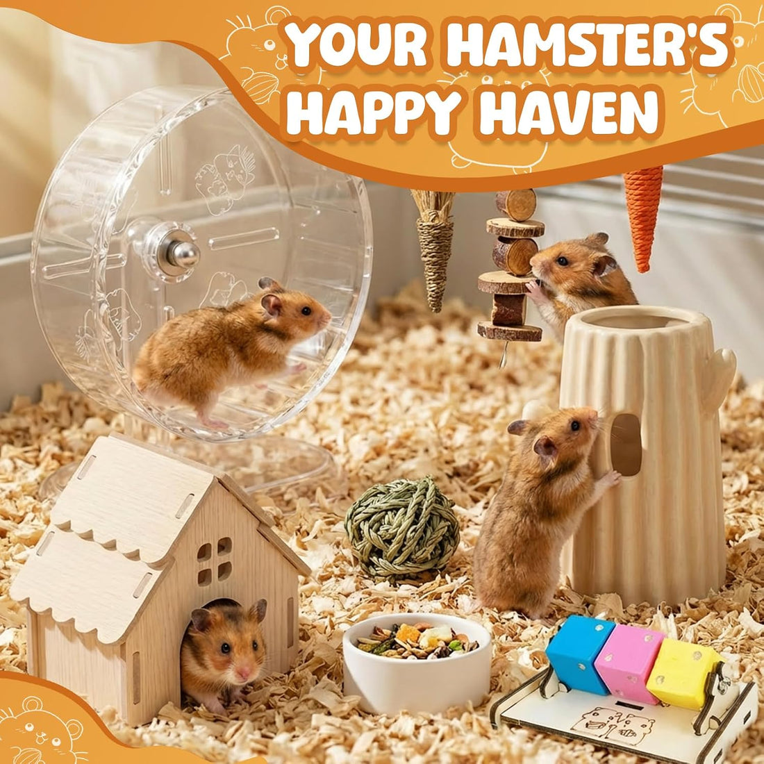 9.5 Inch Hamster Wheel, Silent Exercise Wheel with Cage Accessories