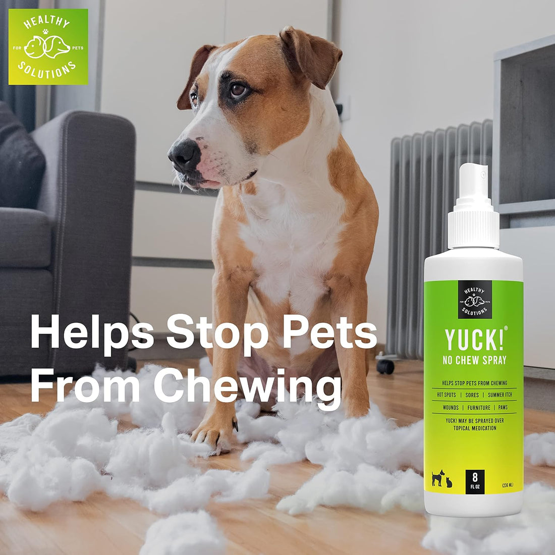 Healthy Solutions Bitter Spray for Dogs - No Chew Spray - 8 Oz