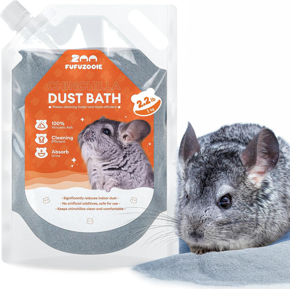 Chinchilla Dust Bath - Gentle Powder for Hamsters & Gerbils, 35oz