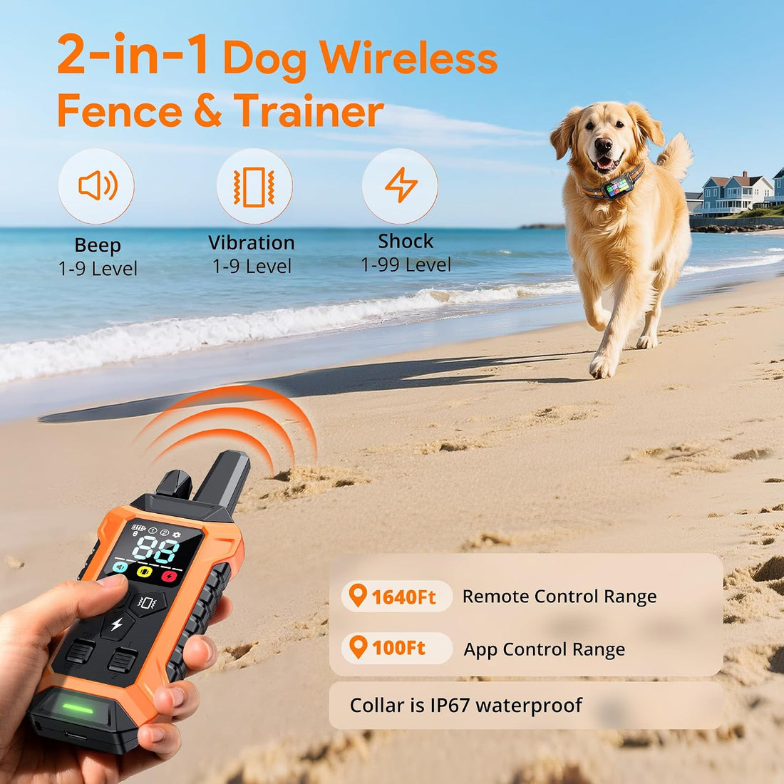 Meowant GPS Wireless Dog Fence &Training Collar with Remote