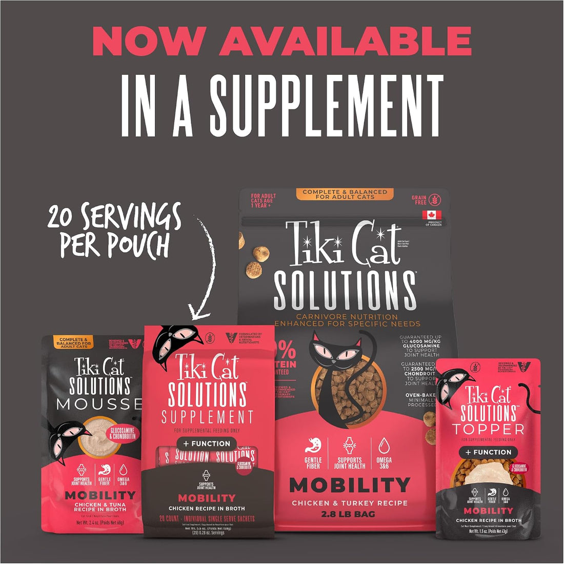 Tiki Cat Solutions Cat Food Supplement, Mobility, Chicken