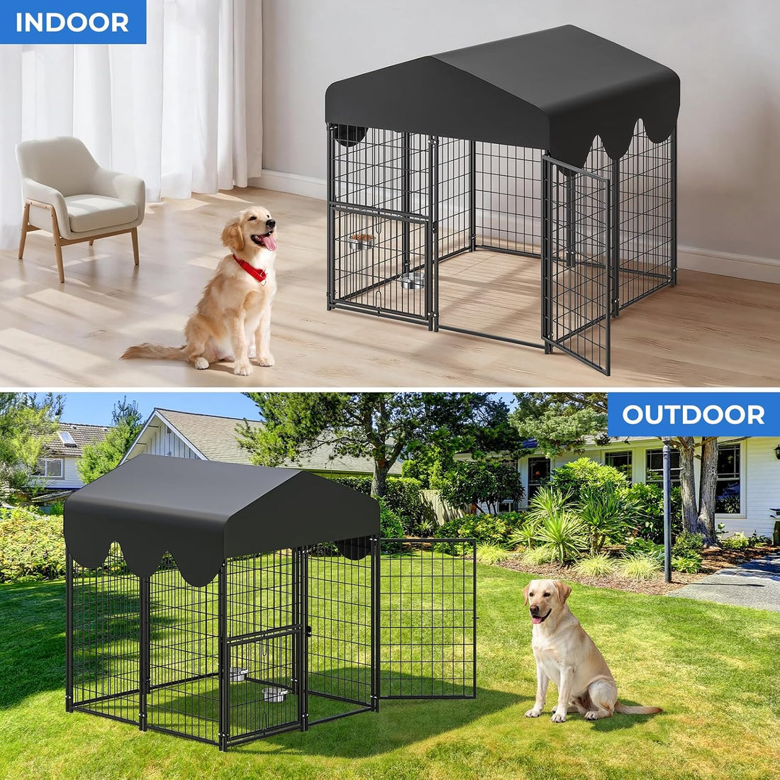 4x4x4.5ft Outdoor Dog Kennel