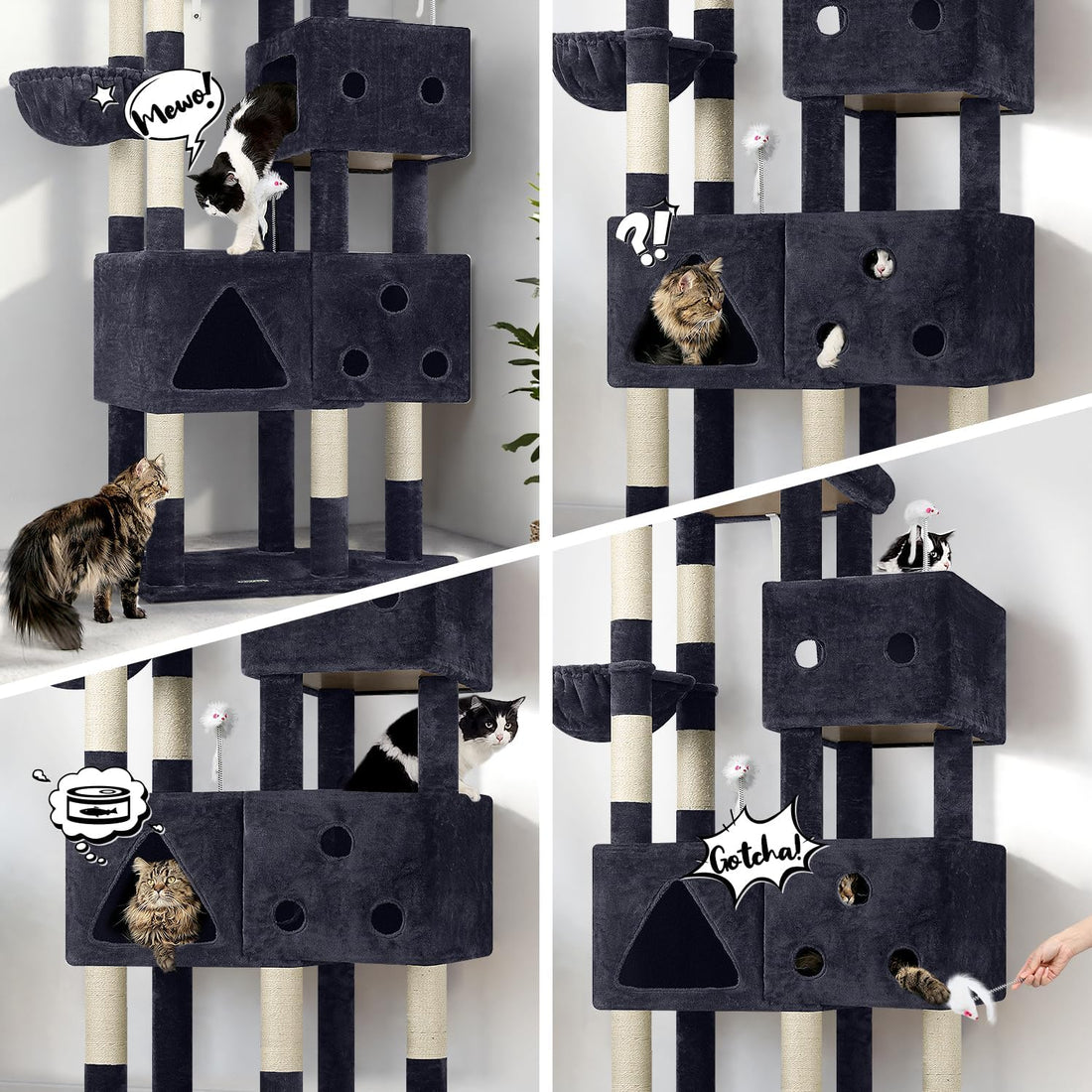 Globlazer Extra Large Cat Tower for Big Cats 20 lbs, 81in, F81