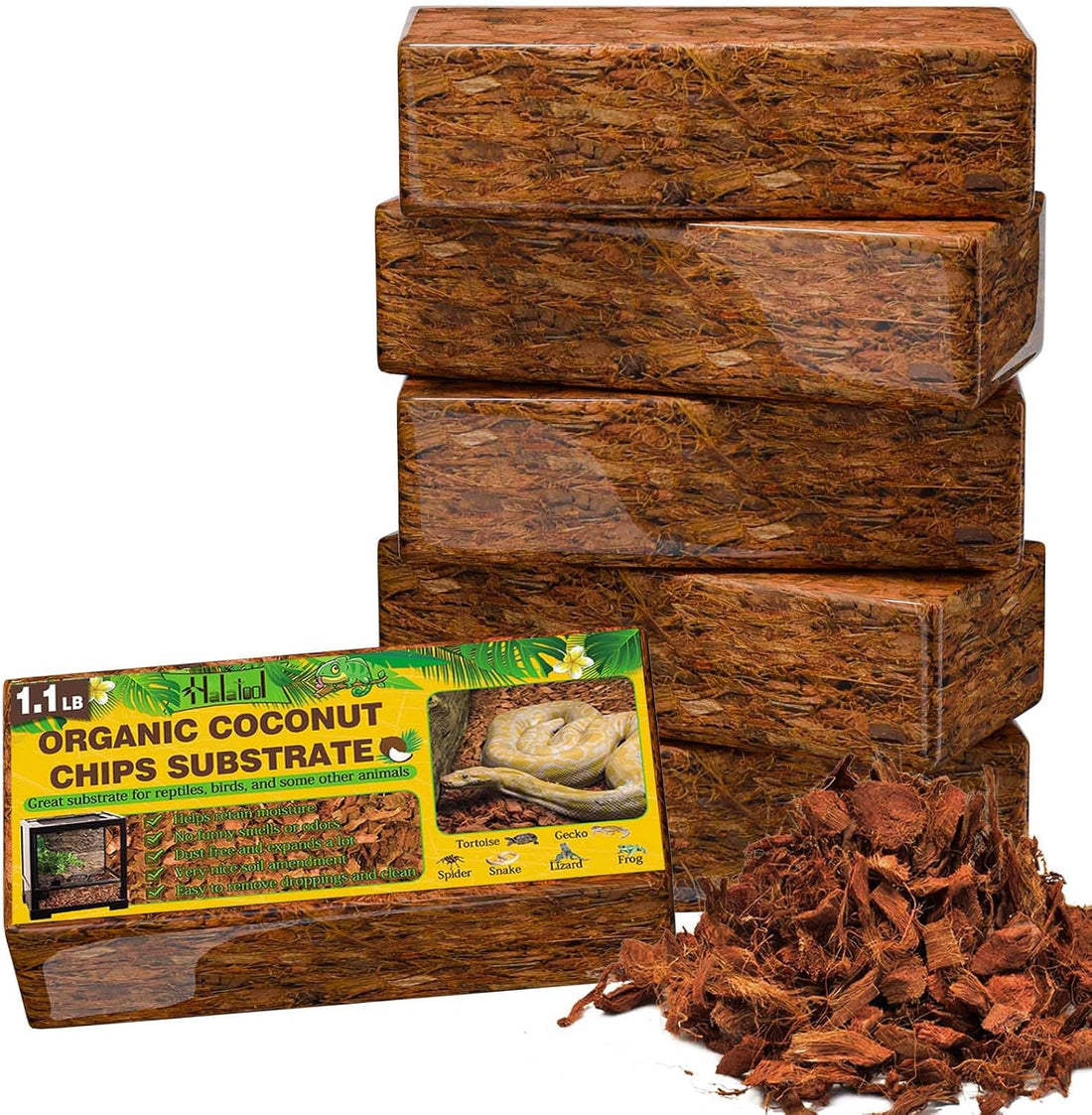 Halatool Organic 10LB Coconut Husk for Reptiles