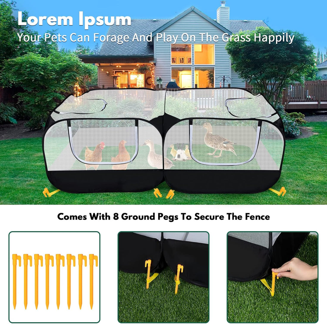 Small Animal Playpen, Portable Large Chicken Coop Run