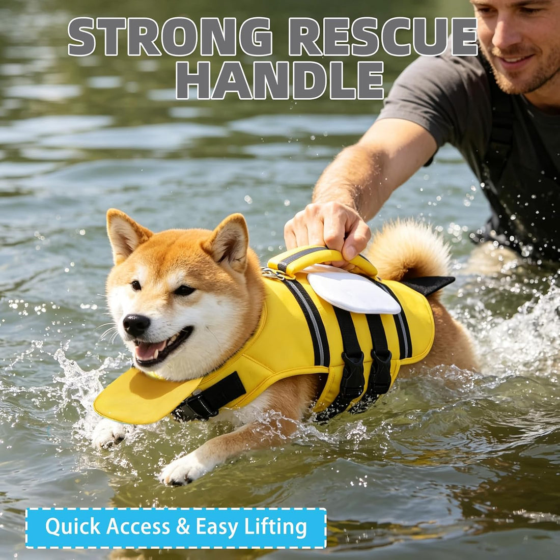 KOOLTAIL Dog Life Jacket, Cute Bee Front Float Dog Life Vest