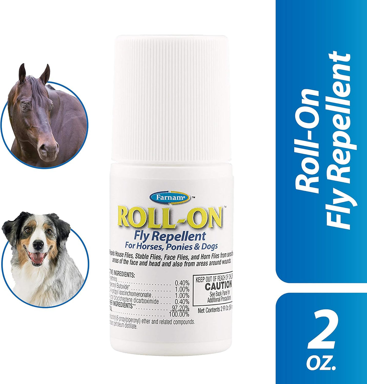 Farnam Endure Roll-On Fly Repellent for Horses Up to 7 Days