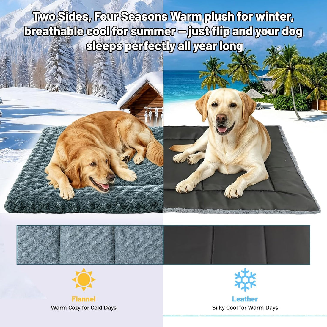 Large Size Washable Non‑deformable Rose-Velvet Comfort Dog Crate Mat