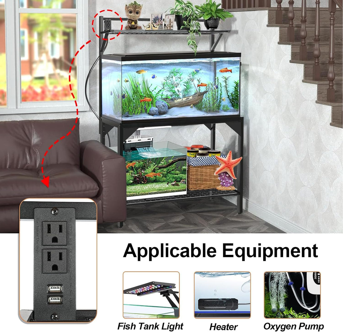 40 Gallon Fish Tank Stand – Aquarium Stand with Power Outlets