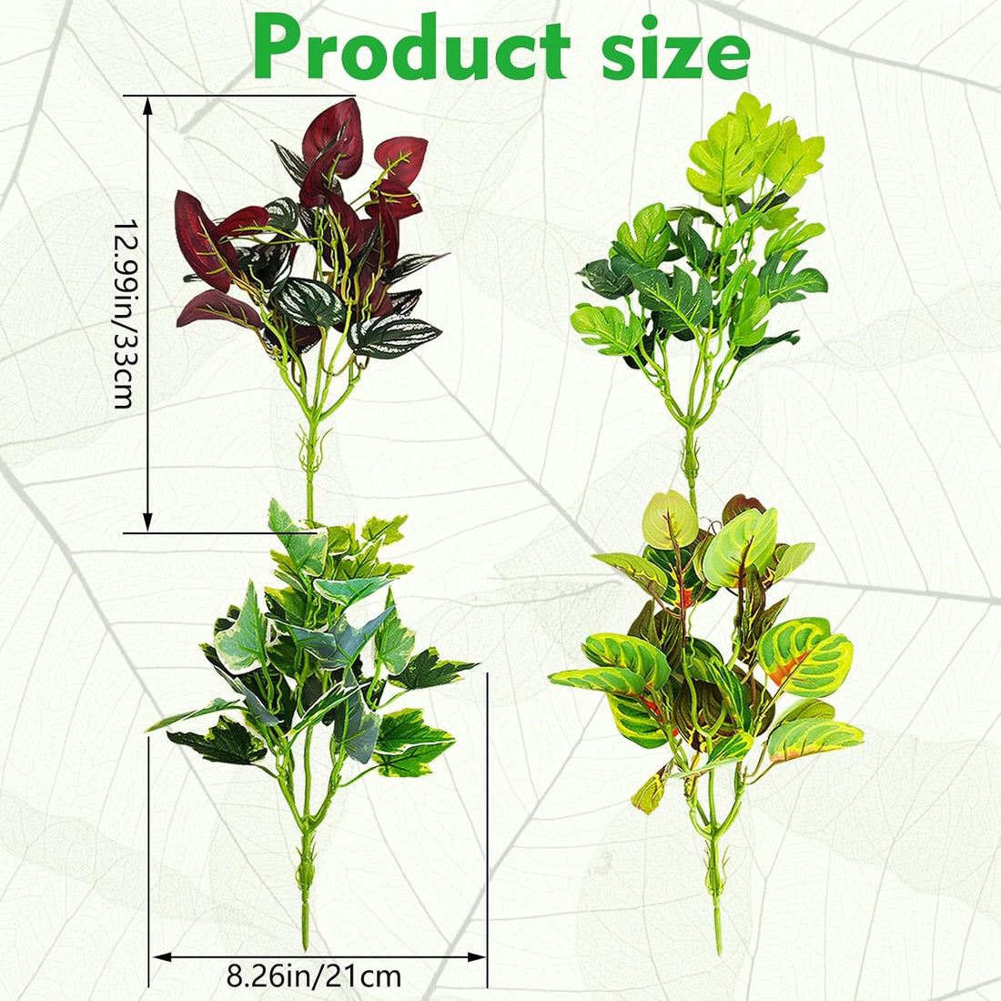 PINVNBY Reptile Terrarium Plants Hanging Artificial Lizards Habitat