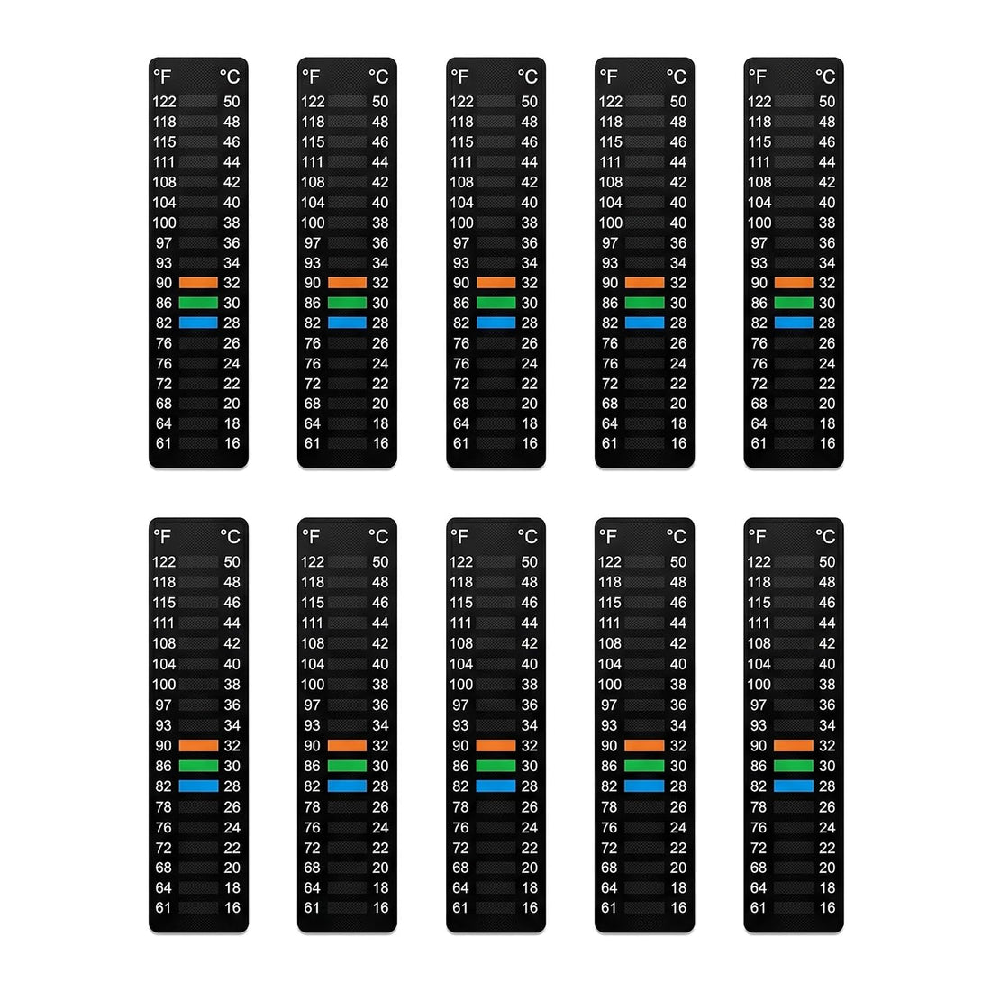 8 Pack Aquarium Thermometer Strips