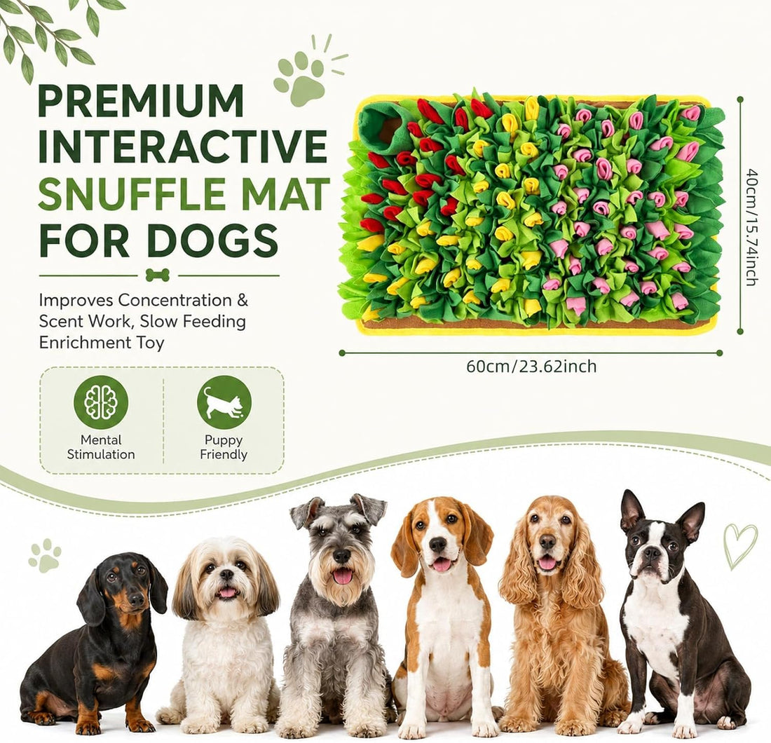 Snuffle Mat for Dogs Cats Puppies Rabbits, Tulip Floral 60x40cm