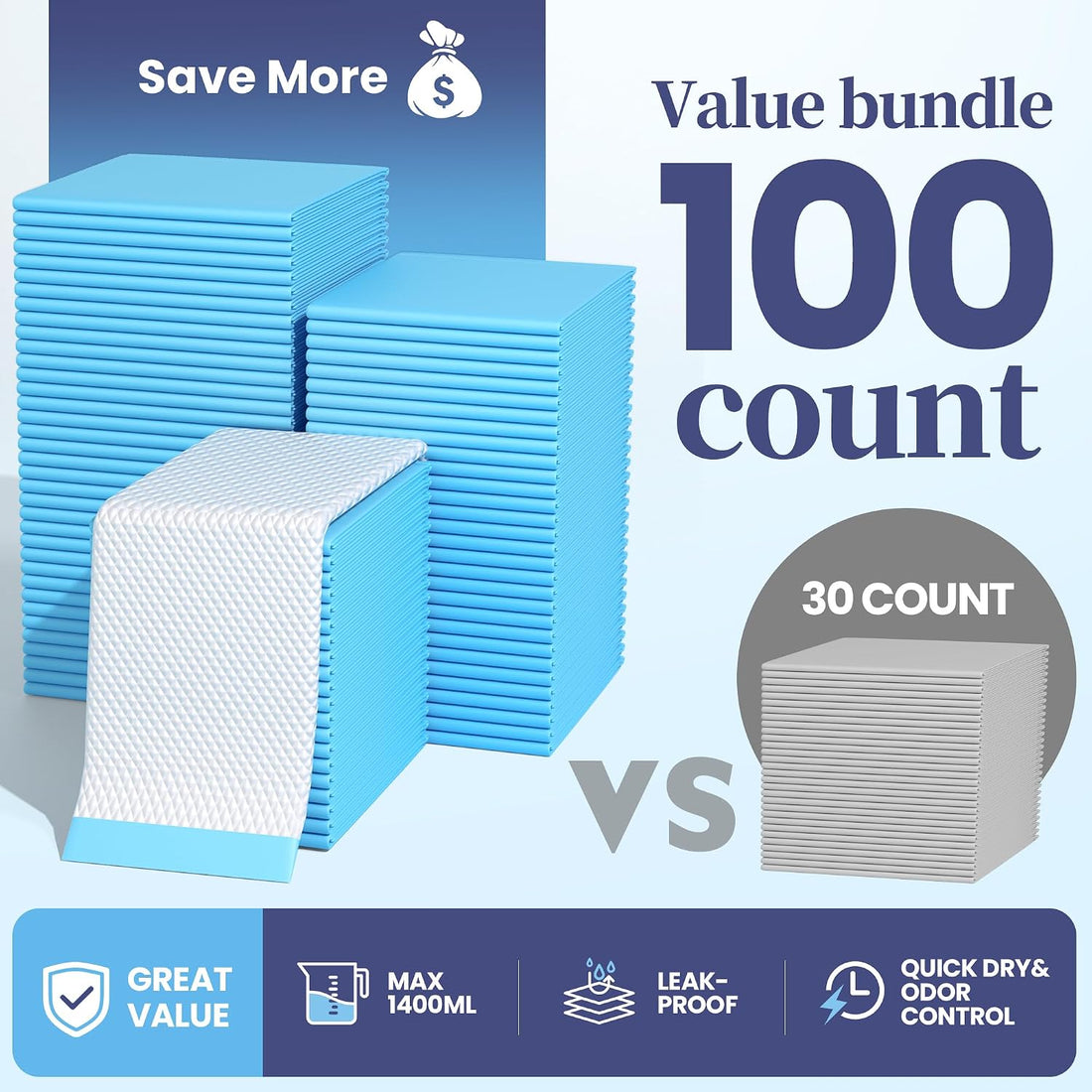 SCLOSE XL Dog Pee Pads 100 Count