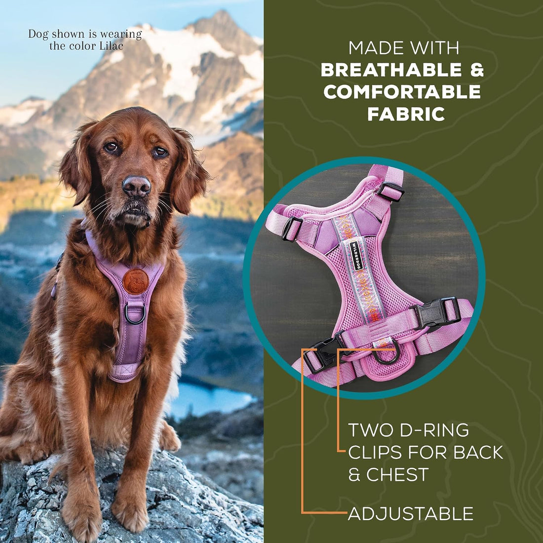 Wilderdog Lightweight Dog Harness with Reflective Straps - Medium