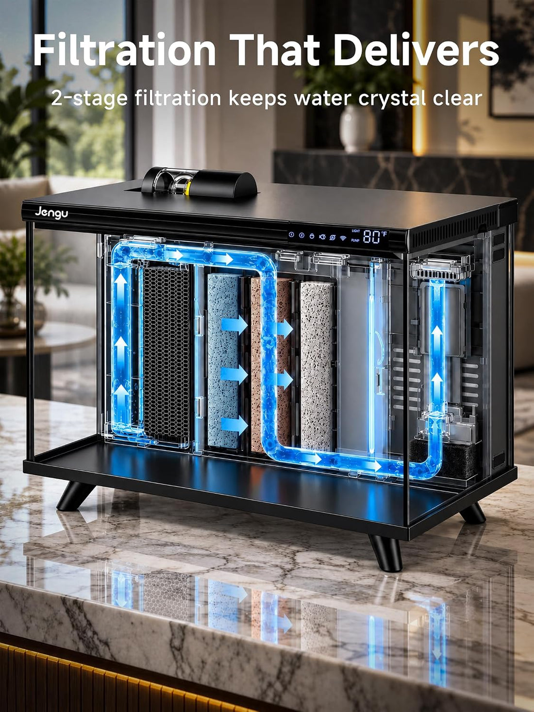 M1 5 Gallon Smart Fish Tank, App-Controlled Betta Aquarium Kit