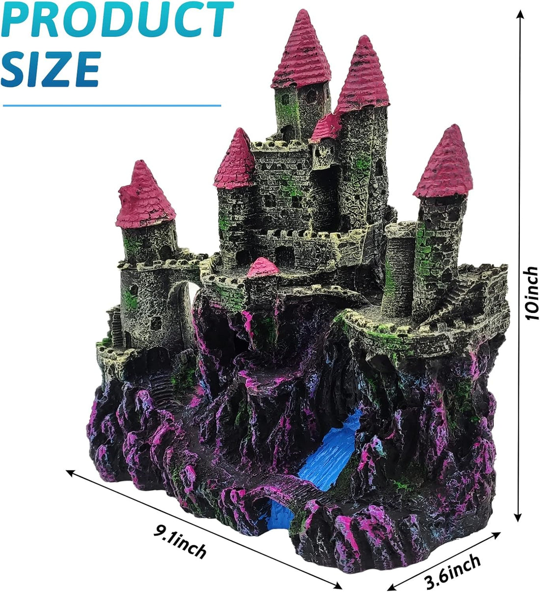 PINVNBY Aquarium Resin Castle Decoration,Fish Tank Driftwood Castle