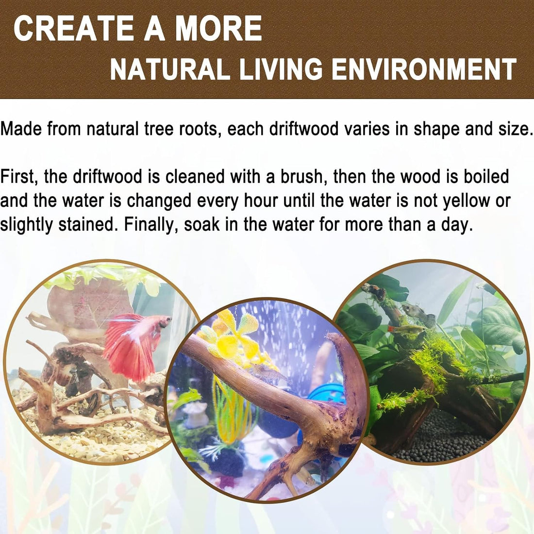kathson 4Pcs Aquarium Driftwood
