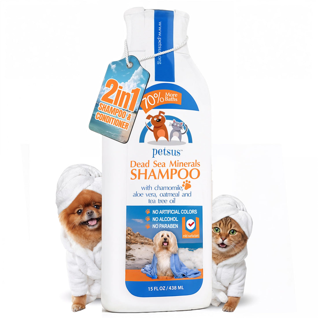 Petsus Anti-Itch Relief Dog & Cat Shampoo + Conditioner with Dead Sea
