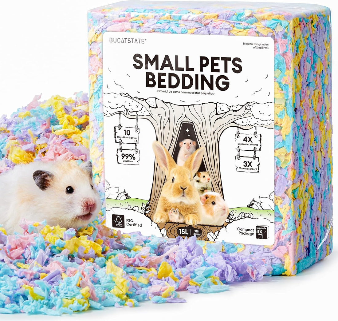 BUCATSTATE Hamster Bedding 15L, 99% Dust-Free Paper Bedding
