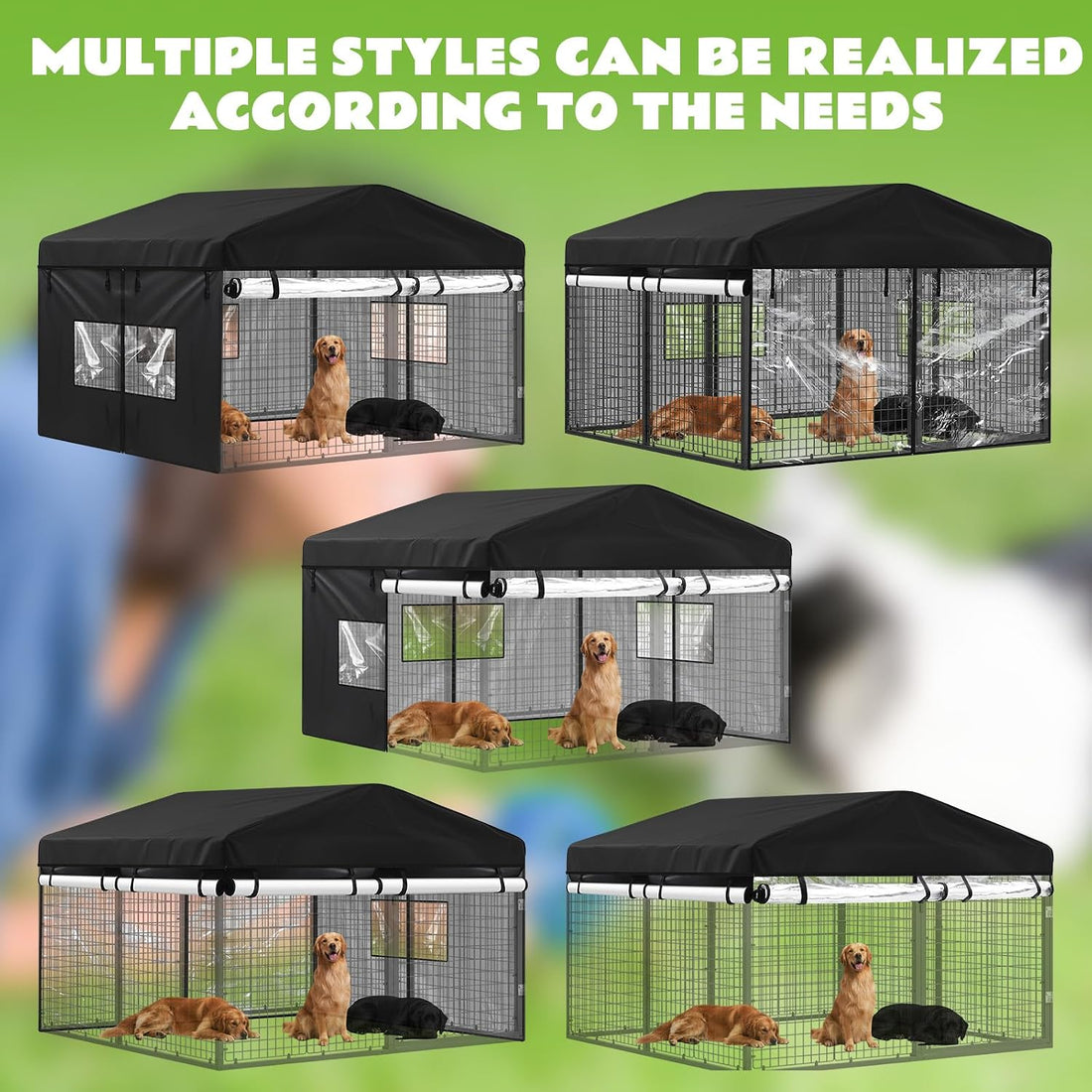 Oxford Cloth Kennel Cover Waterproof PVC Window