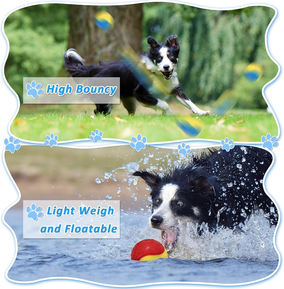 6Pcs Squeaky Dog Balls, Dog Toys Balls for Training