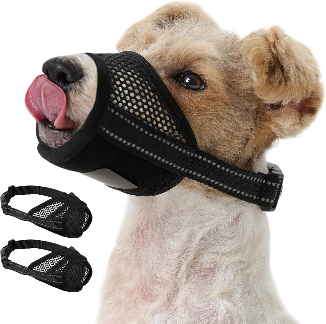 Pezluxe 2-Pack Dog Muzzle, Soft Air Mesh Muzzle Anti Biting Barking